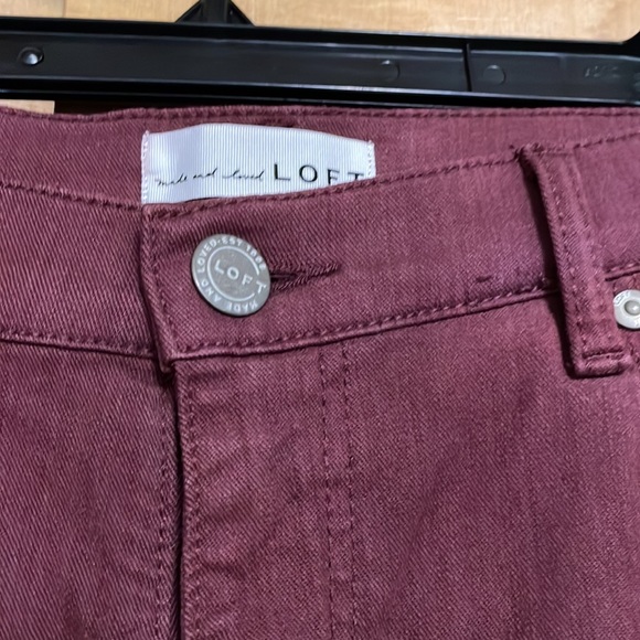 Loft, Burgundy jeans, Size 12 - Picture 3 of 10